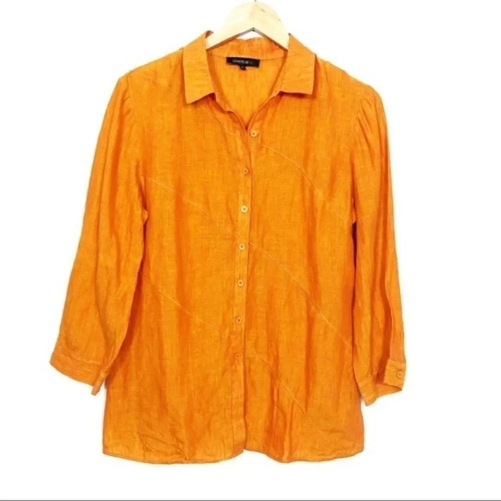 LAFAYETTE 148 NY | Orange Linen Long Sleeve